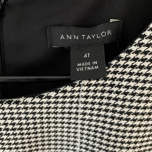 NWT Ann Taylor 4T Belted Houndstooth Midi Sheath Dress - Picture 8 of 13